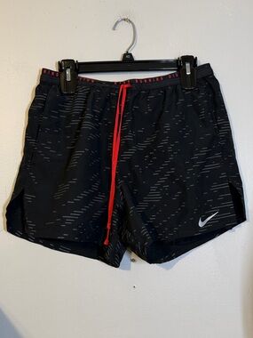 Nike Black Athletic Shorts with Red Drawstring
